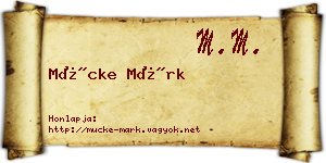 Mücke Márk névjegykártya